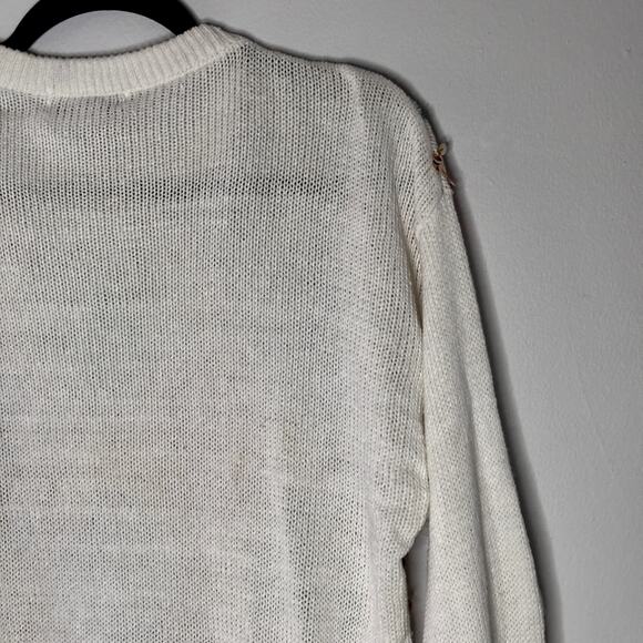 Vintage 1980s Sequins Sweater Princess Collection Rainbow Harlequin Design Sz L - Picture 13 of 16